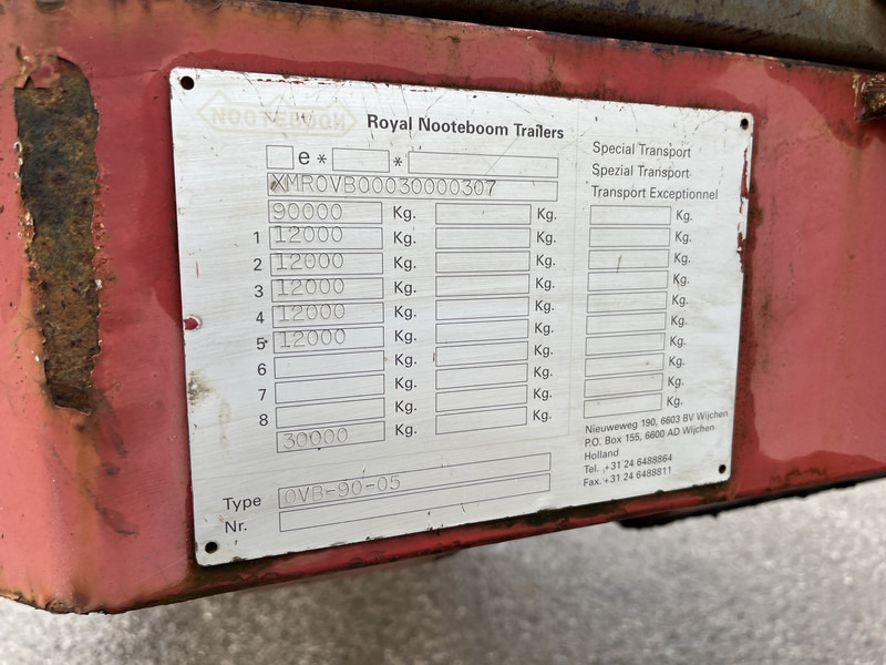 Nooteboom OVB-90-05 / 5 axle 12 Ton Hydraulic / BPW Drum / Ballast Trailer - Vlakke/ Open oplegger: afbeelding 5 Nooteboom OVB-90-05 / 5 axle 12 Ton Hydraulic / BPW Drum / Ballast Trailer - Vlakke/ Open oplegger: afbeelding 5