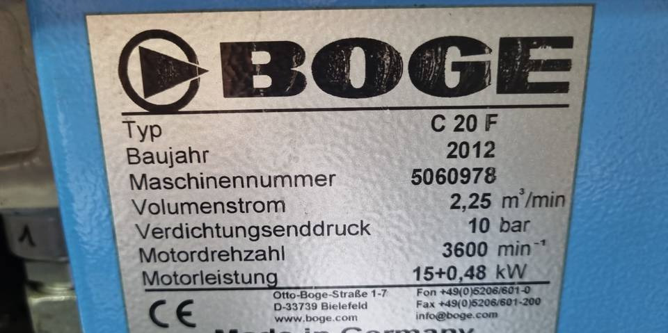 Kompresor śrubowy Boge C 20 F - Luchtcompressor: afbeelding 2 Kompresor śrubowy Boge C 20 F - Luchtcompressor: afbeelding 2