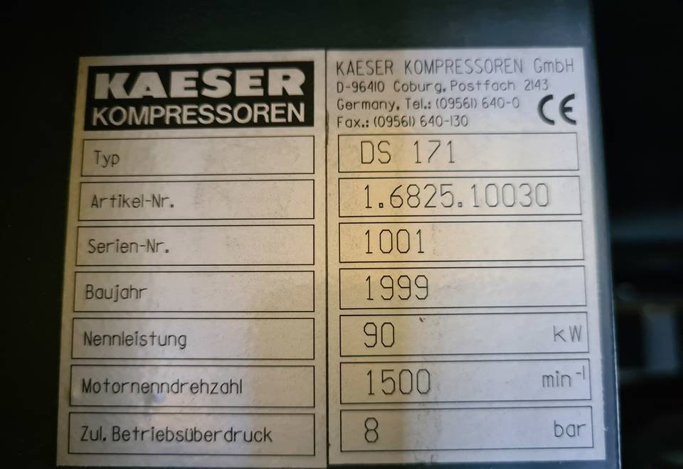 Luchtcompressor Kompresor śrubowy KAESER DS 171   90 kw: afbeelding 6