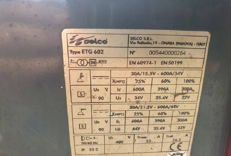 SELCO ETG 602, - Uitrusting voor lassen: afbeelding 4 SELCO ETG 602, - Uitrusting voor lassen: afbeelding 4