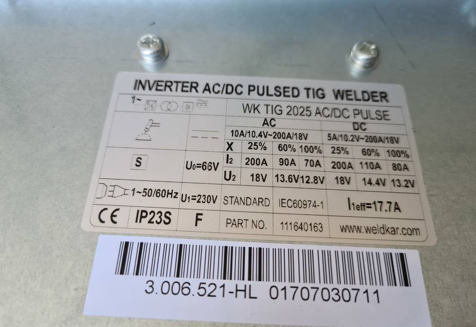 Spawarka Tig WELDKAR WK 2025 AC/DC Puls, 200A - Uitrusting voor lassen: afbeelding 5 Spawarka Tig WELDKAR WK 2025 AC/DC Puls, 200A - Uitrusting voor lassen: afbeelding 5