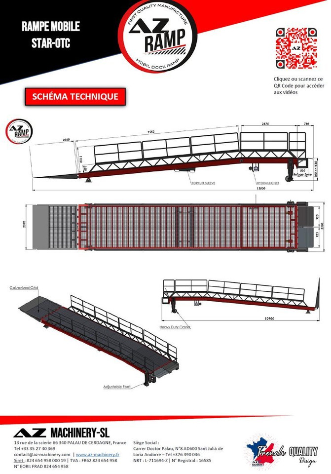 Loading Ramp with with hydraulic folding bridge - AZ RAMP - STAR-OTC- 8T. 8 ton capacity - Laadbrug: afbeelding 3 Loading Ramp with with hydraulic folding bridge - AZ RAMP - STAR-OTC- 8T. 8 ton capacity - Laadbrug: afbeelding 3