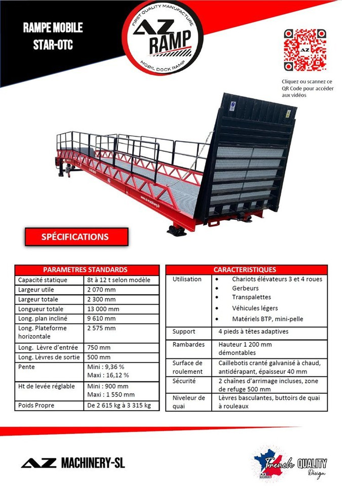Loading Ramp with with hydraulic folding bridge - AZ RAMP - STAR-OTC- 8T. 8 ton capacity - Laadbrug: afbeelding 4 Loading Ramp with with hydraulic folding bridge - AZ RAMP - STAR-OTC- 8T. 8 ton capacity - Laadbrug: afbeelding 4