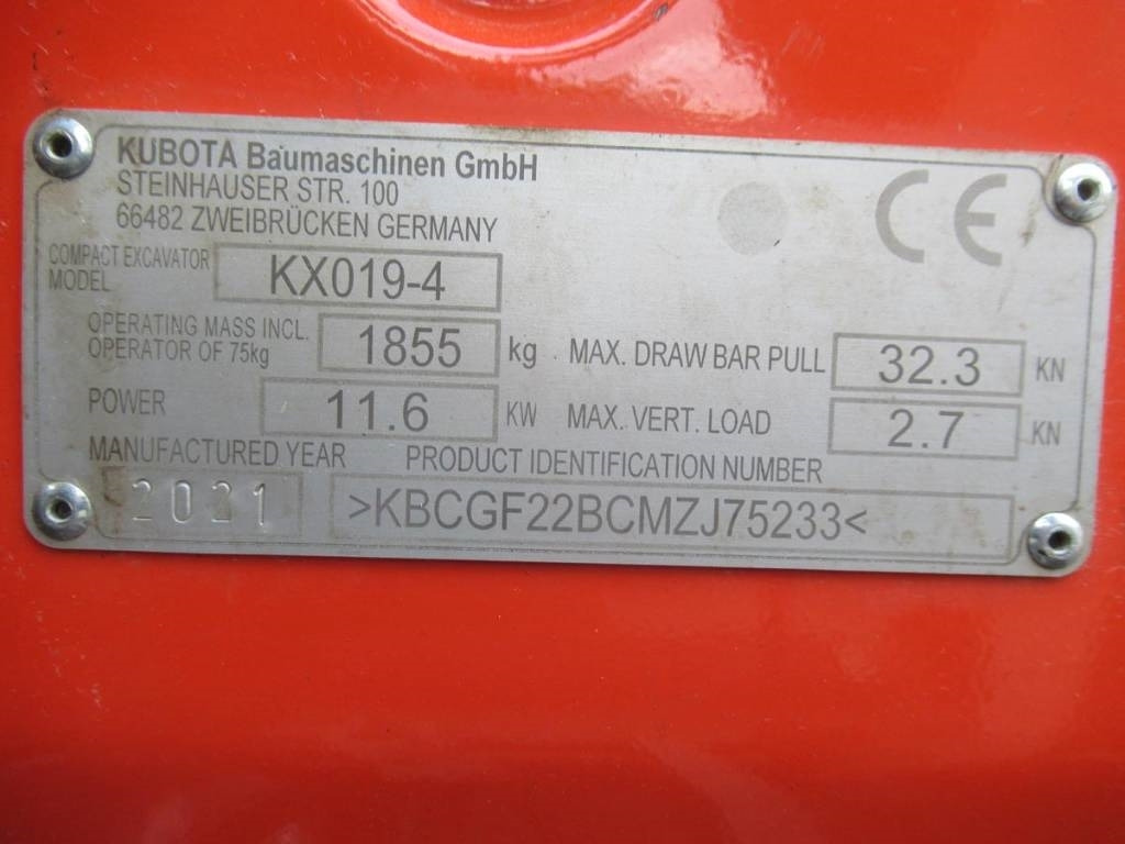 Minigraafmachine Kubota KX019-4 Löffelpacket: afbeelding 6