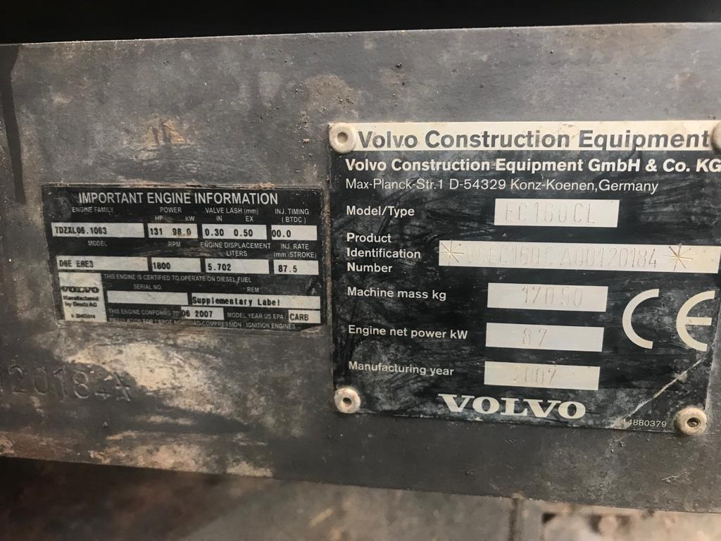 Rupsgraafmachine Volvo EC 160 CL well: afbeelding 9