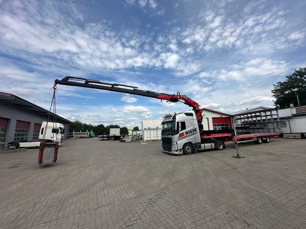 Wiese Stufensattel Tieflader mit Kran Fassi F545 - Dieplader oplegger: afbeelding 1 Wiese Stufensattel Tieflader mit Kran Fassi F545 - Dieplader oplegger: afbeelding 1