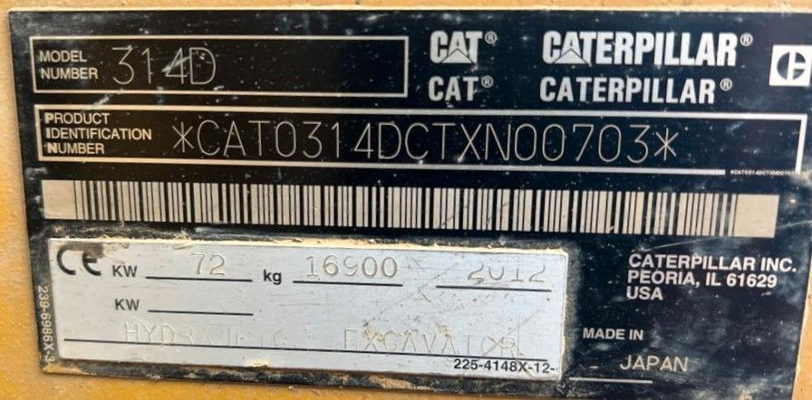 CAT CAT 314 DLCR mit Gummiketten CAT 314 DLCR mit Gummiketten - Rupsgraafmachine: afbeelding 2 CAT CAT 314 DLCR mit Gummiketten CAT 314 DLCR mit Gummiketten - Rupsgraafmachine: afbeelding 2