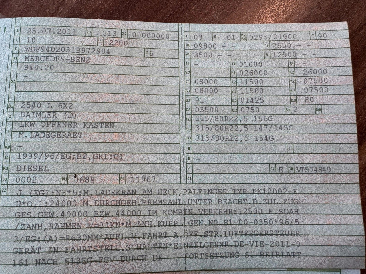 Mercedes-Benz 2540 6X2 Pritsche Palfinger PK 12002 mit Funk - Kraanwagen: afbeelding 2 Mercedes-Benz 2540 6X2 Pritsche Palfinger PK 12002 mit Funk - Kraanwagen: afbeelding 2