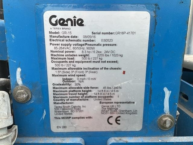 Genie GR15 - Verticale masthoogwerker: afbeelding 5 Genie GR15 - Verticale masthoogwerker: afbeelding 5