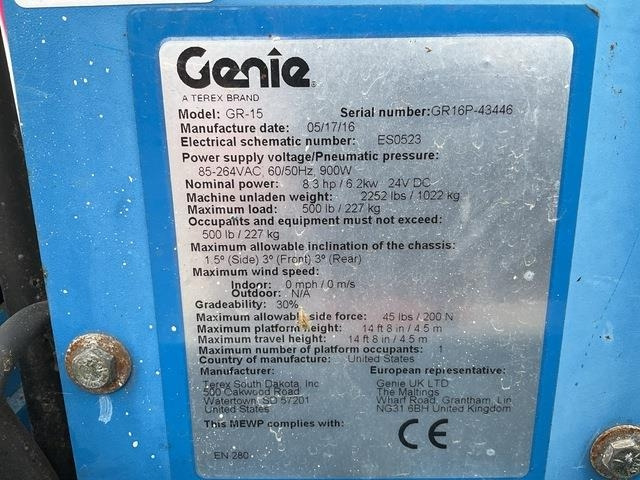 Genie GR15 - Verticale masthoogwerker: afbeelding 5 Genie GR15 - Verticale masthoogwerker: afbeelding 5