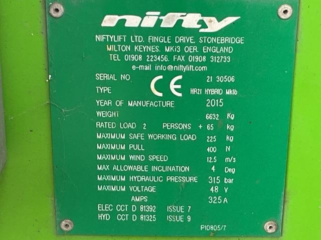 Niftylift HR21 - Knikarmhoogwerker: afbeelding 5 Niftylift HR21 - Knikarmhoogwerker: afbeelding 5