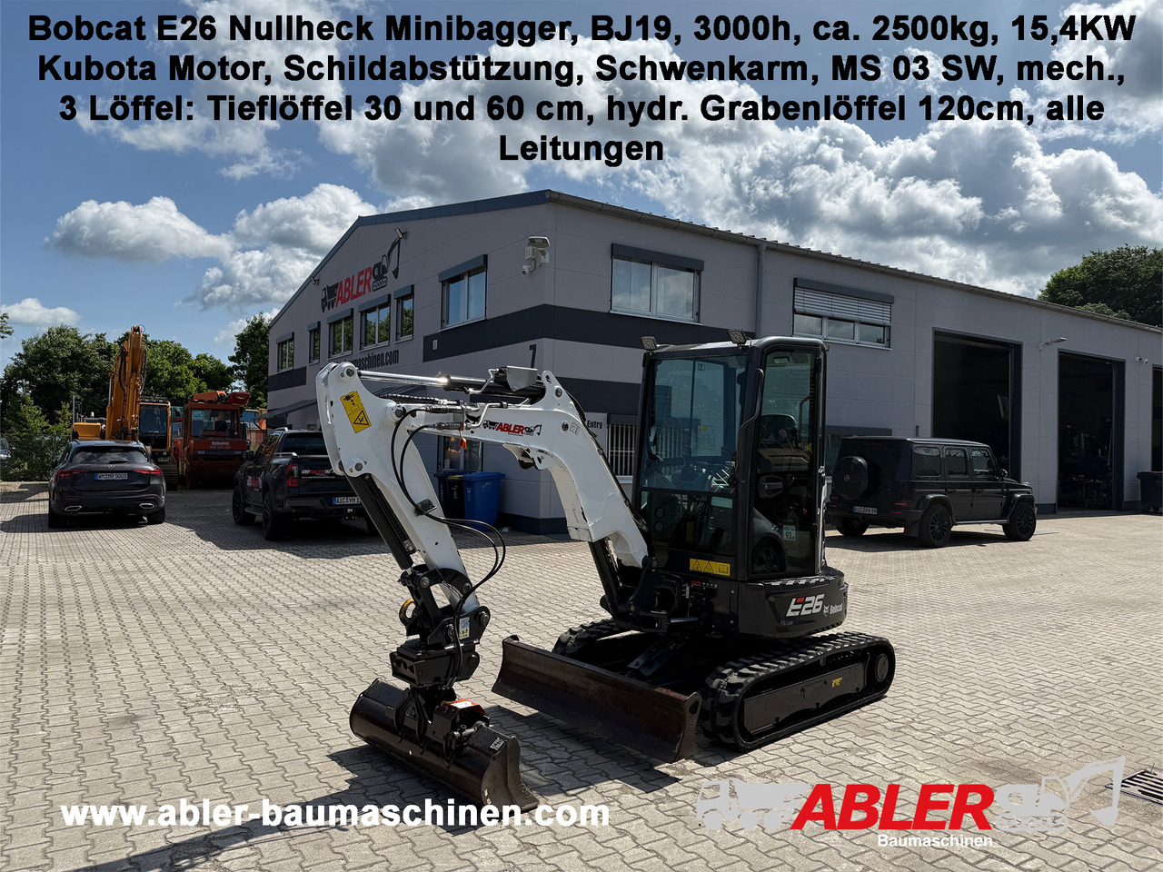 Bobcat E26 Nullheck Minibagger MS03 3 Löffel - Graafmachine: afbeelding 1 Bobcat E26 Nullheck Minibagger MS03 3 Löffel - Graafmachine: afbeelding 1