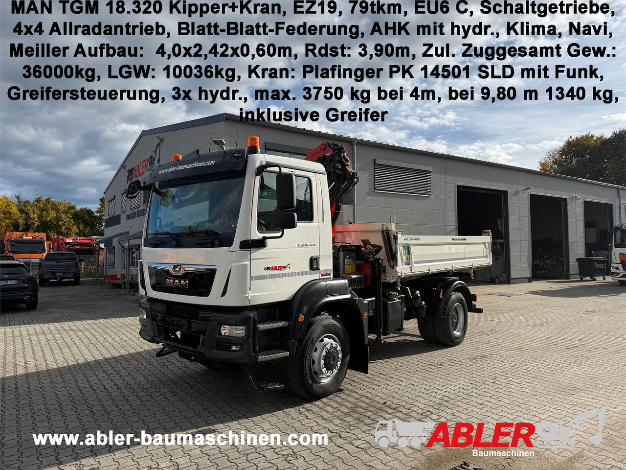 MAN TGM 18.320 Kipper+Kran Palfinger 4x4 Funk Greifer - Kipper vrachtwagen, Kraanwagen: afbeelding 1 MAN TGM 18.320 Kipper+Kran Palfinger 4x4 Funk Greifer - Kipper vrachtwagen, Kraanwagen: afbeelding 1