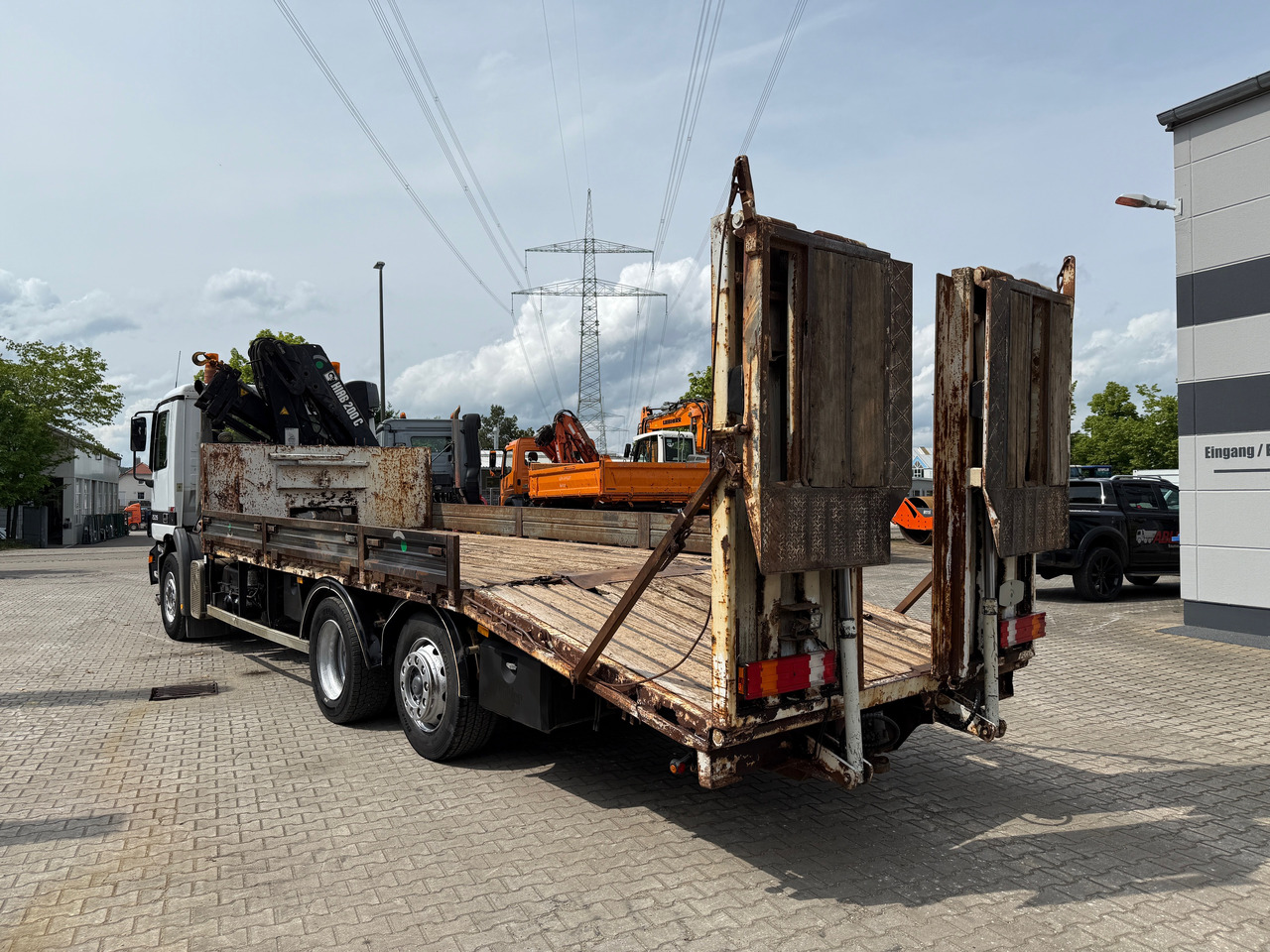 Mercedes-Benz 2535 Actros MP1 Baumaschinentransporter mit Kran und Rampen - Autovrachtwagen vrachtwagen, Kraanwagen: afbeelding 5 Mercedes-Benz 2535 Actros MP1 Baumaschinentransporter mit Kran und Rampen - Autovrachtwagen vrachtwagen, Kraanwagen: afbeelding 5