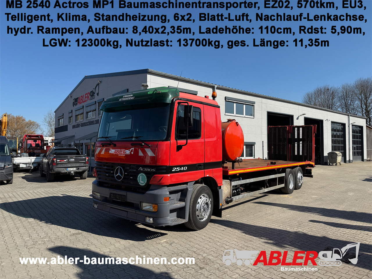Mercedes-Benz 2540 Actros MP1 Baumaschinentrnasporter - Vrachtwagen: afbeelding 1 Mercedes-Benz 2540 Actros MP1 Baumaschinentrnasporter - Vrachtwagen: afbeelding 1