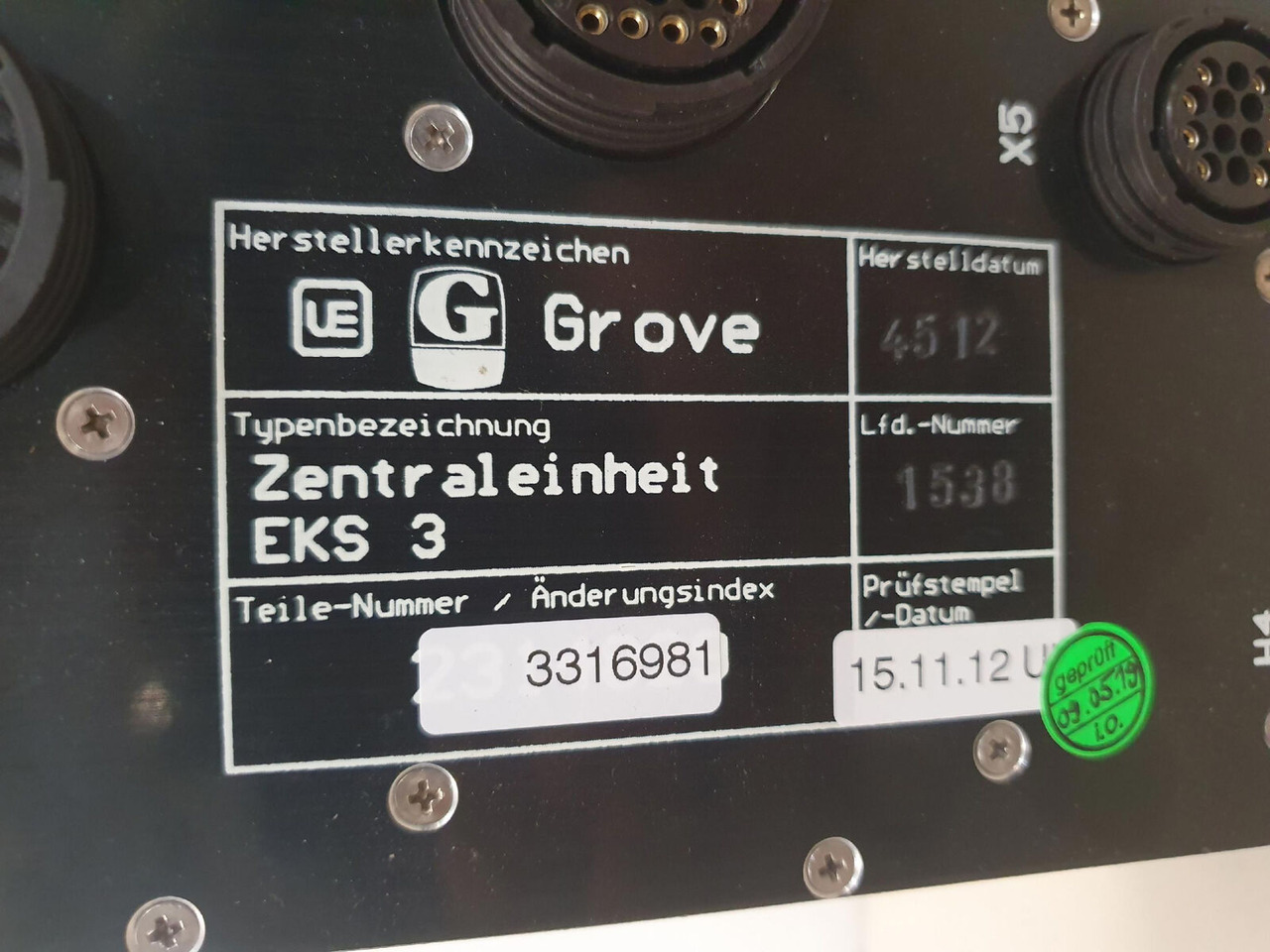 Grove EKS 3 LMB - Elektrisch systeem voor Mobiele kraan: afbeelding 5 Grove EKS 3 LMB - Elektrisch systeem voor Mobiele kraan: afbeelding 5