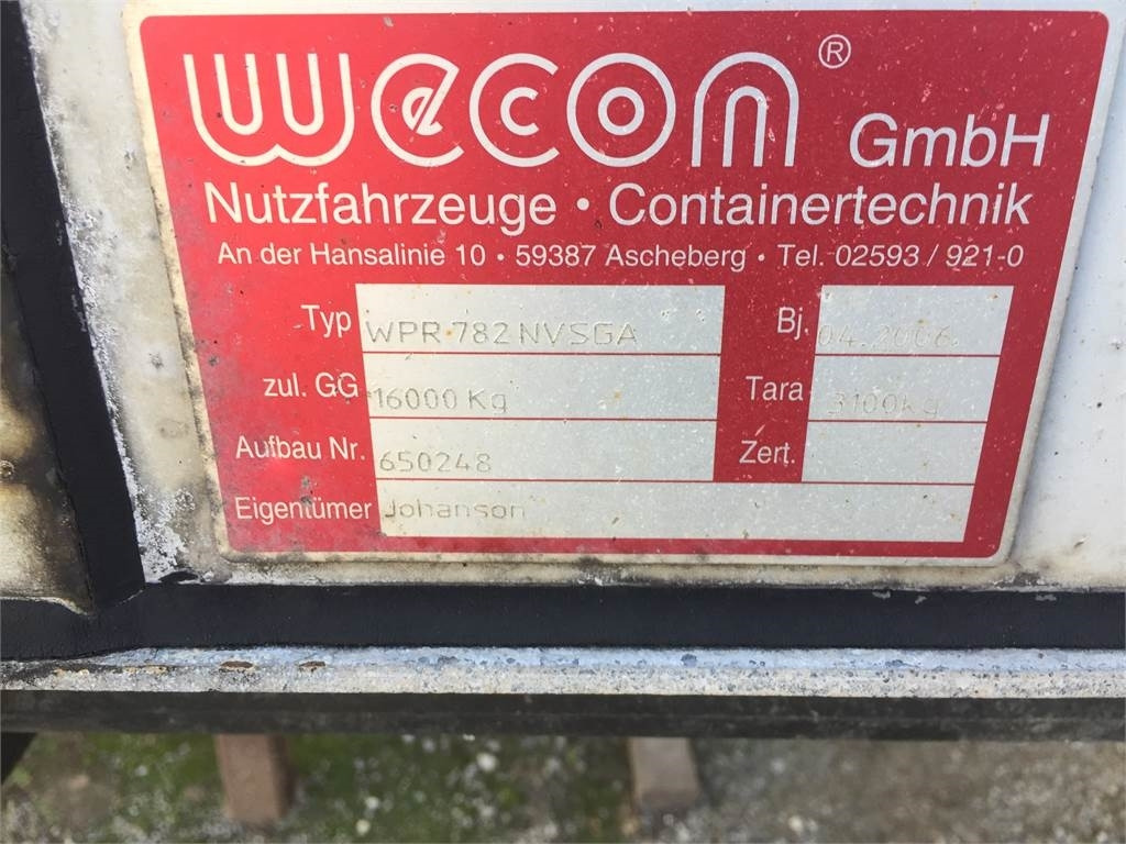 Schuifzeilen laadbak Wecon WPR 782 NVSGA 7820 mm gardin veksellad + hæve tag: afbeelding 7 Schuifzeilen laadbak Wecon WPR 782 NVSGA 7820 mm gardin veksellad + hæve tag: afbeelding 7