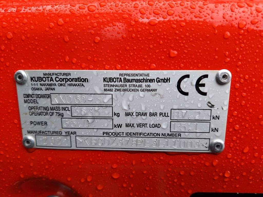 Minigraafmachine Kubota KX060-5 PYÖRITTÄJÄ, RASVARI YM.: afbeelding 12 Minigraafmachine Kubota KX060-5 PYÖRITTÄJÄ, RASVARI YM.: afbeelding 12