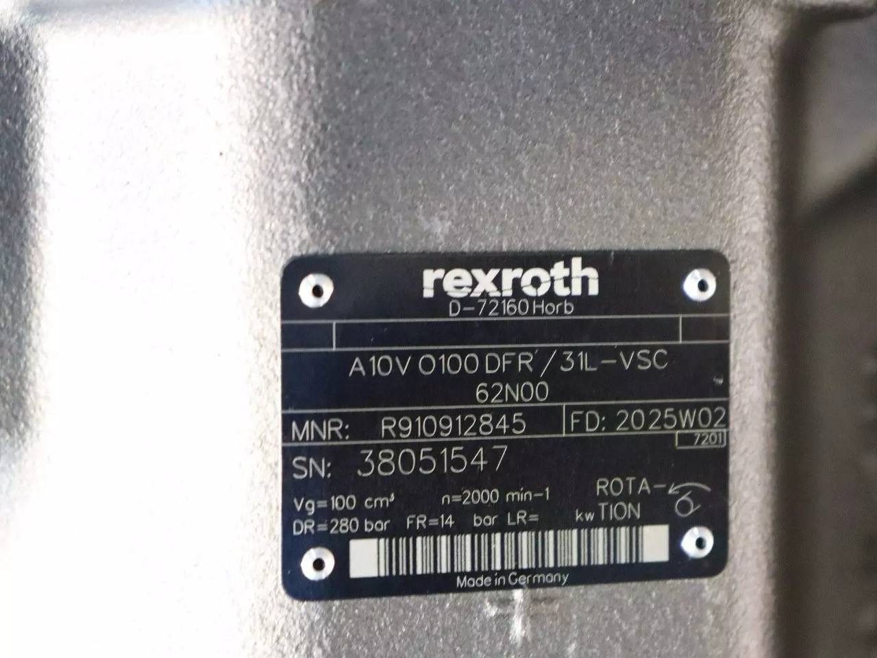REXROTH A10VO100DFR/31L-VSC62N00 - Hydraulische pomp voor Intern transport: afbeelding 4 REXROTH A10VO100DFR/31L-VSC62N00 - Hydraulische pomp voor Intern transport: afbeelding 4