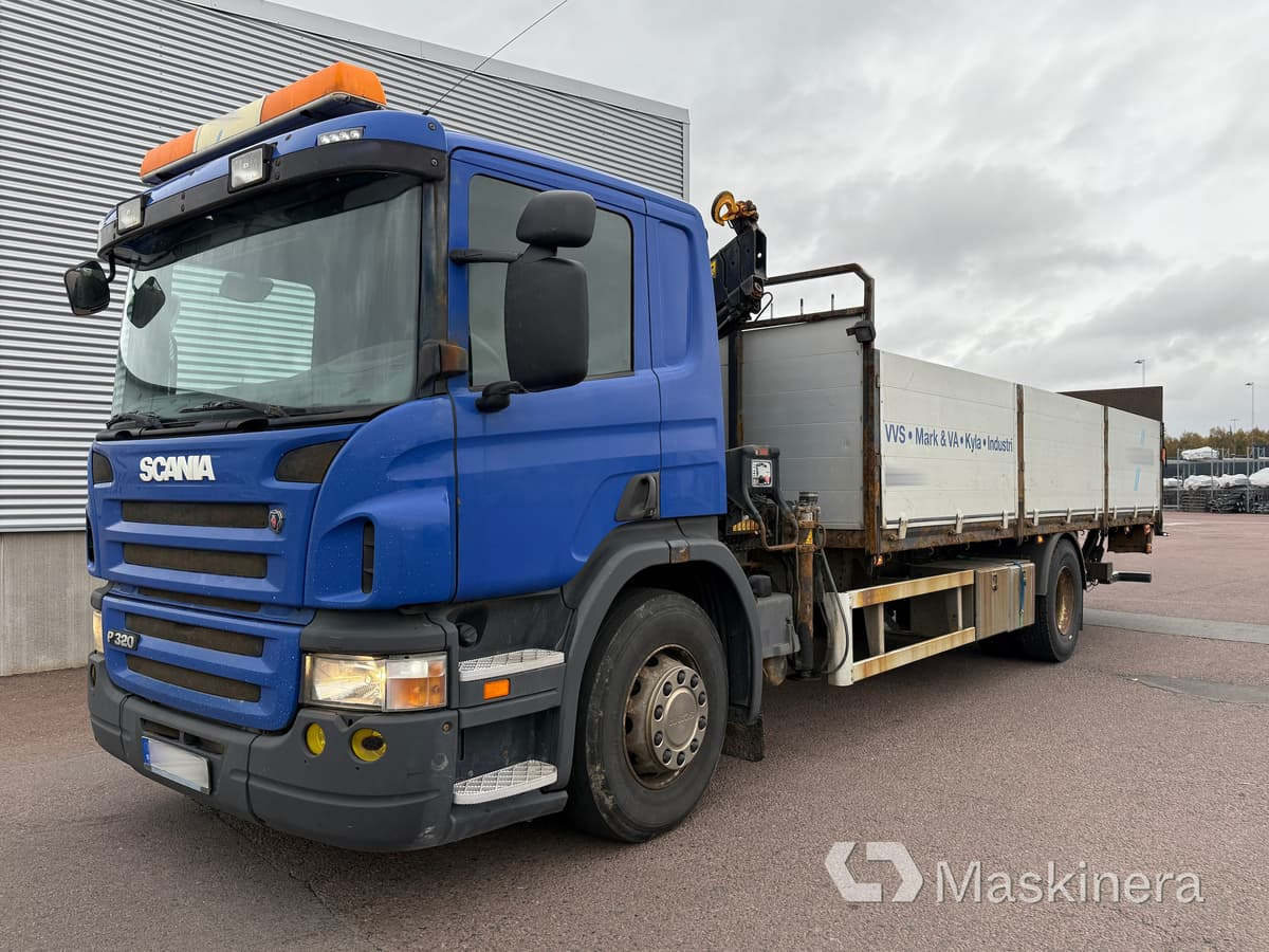 Kranbil Scania P320 - Vrachtwagen met open laadbak, Kraanwagen: afbeelding 1 Kranbil Scania P320 - Vrachtwagen met open laadbak, Kraanwagen: afbeelding 1