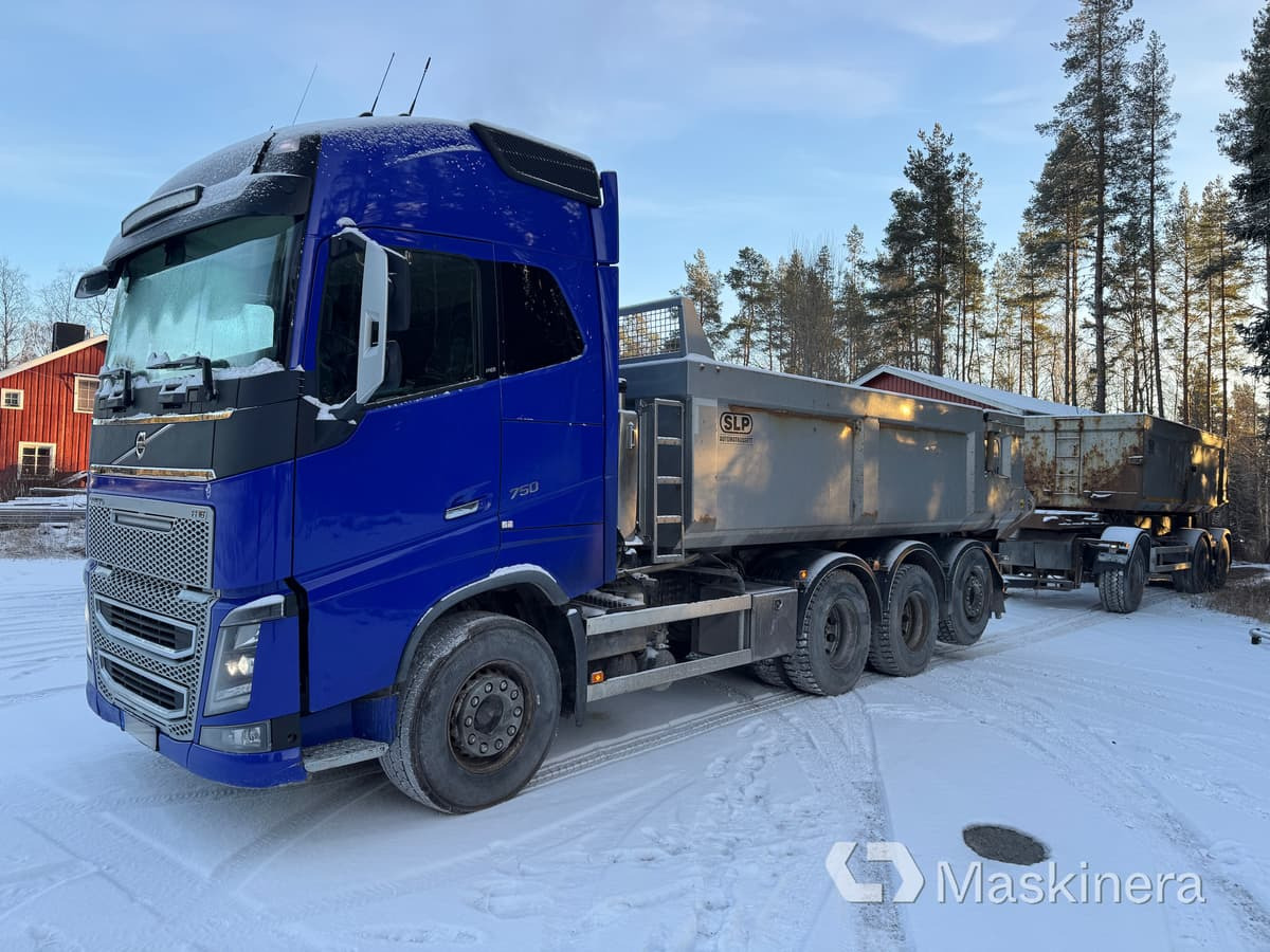 Lastbil Volvo FH16 750 med vagn - Kipper vrachtwagen, Haakarm/ Portaalarm aanhanger: afbeelding 1 Lastbil Volvo FH16 750 med vagn - Kipper vrachtwagen, Haakarm/ Portaalarm aanhanger: afbeelding 1