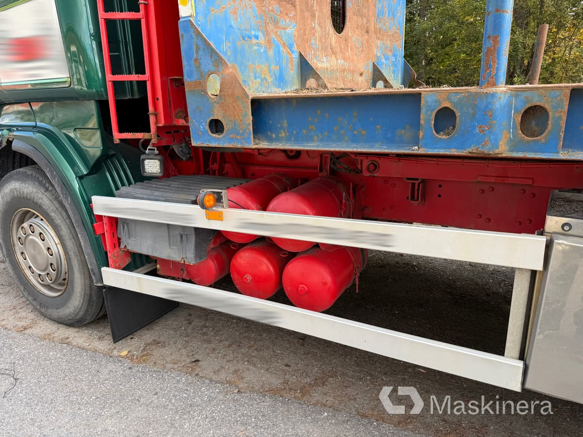 Haakarmsysteem vrachtwagen Lastväxlare Scania R420 6X4 Tridem med maskinflak och grusflak: afbeelding 47