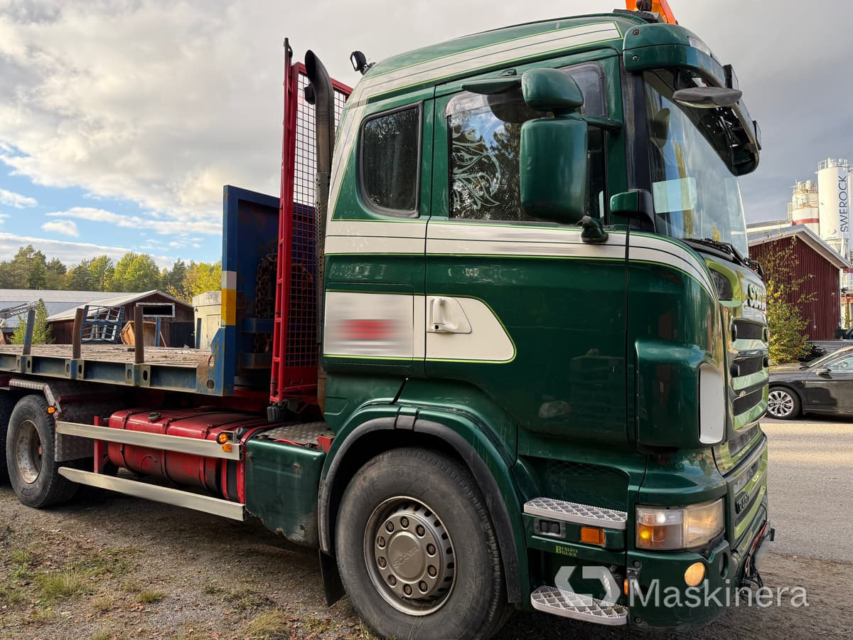Haakarmsysteem vrachtwagen Lastväxlare Scania R420 6X4 Tridem med maskinflak och grusflak: afbeelding 23