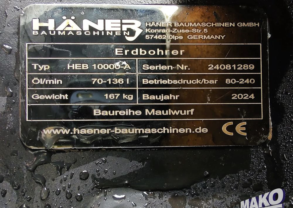 NOWY nieużywany świder do ziemi Haner HEB 10000-A - Aanbouwdeel voor Bouwmachine: afbeelding 4 NOWY nieużywany świder do ziemi Haner HEB 10000-A - Aanbouwdeel voor Bouwmachine: afbeelding 4