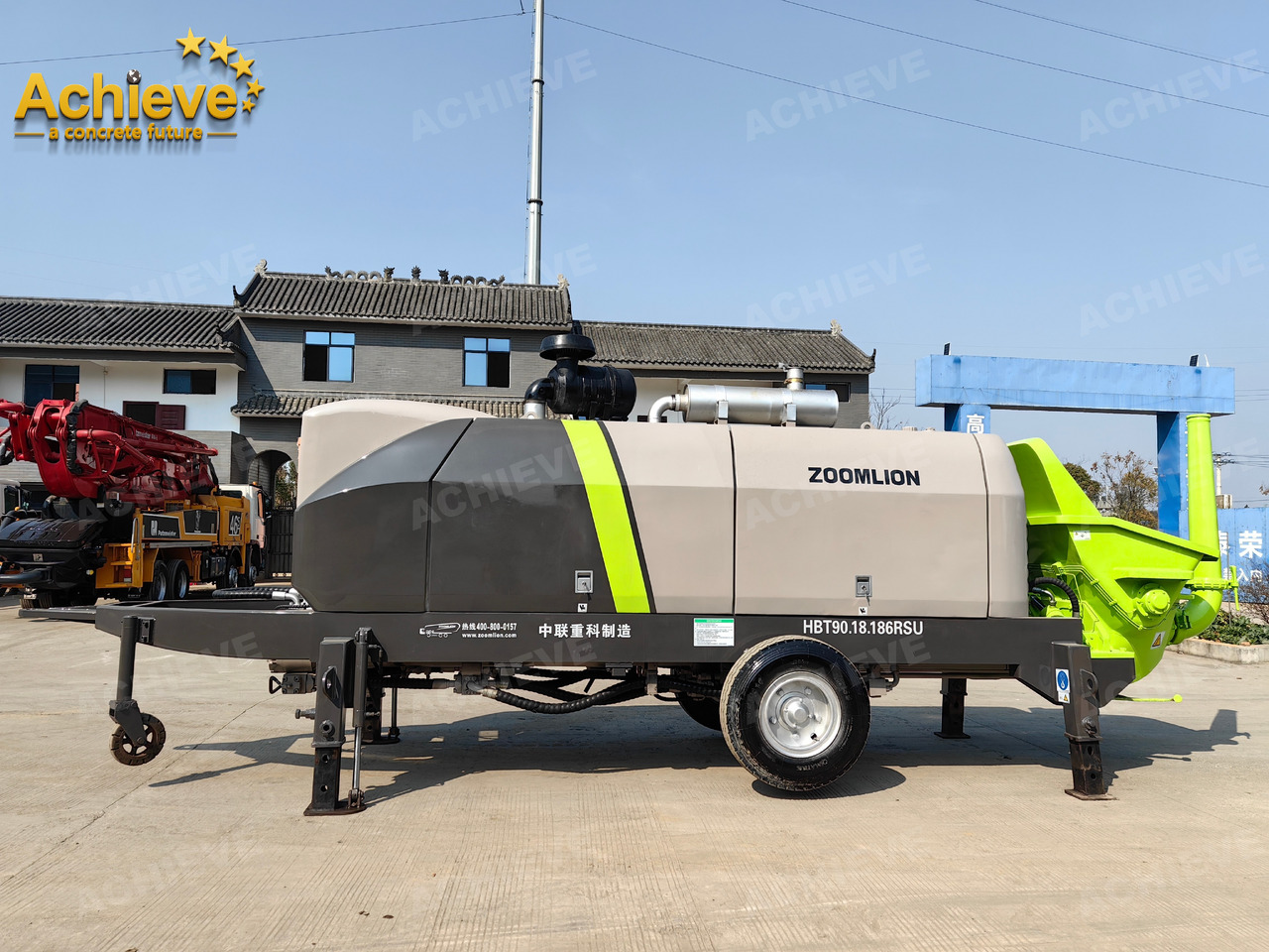 Zoomlion 2022 Zoomlion HBT 90.18.186RSU hydraulic Concrete Trailer Pump in China【ACHIEVE】TOP CONDITION!!! - Kleine betonpomp: afbeelding 1 Zoomlion 2022 Zoomlion HBT 90.18.186RSU hydraulic Concrete Trailer Pump in China【ACHIEVE】TOP CONDITION!!! - Kleine betonpomp: afbeelding 1