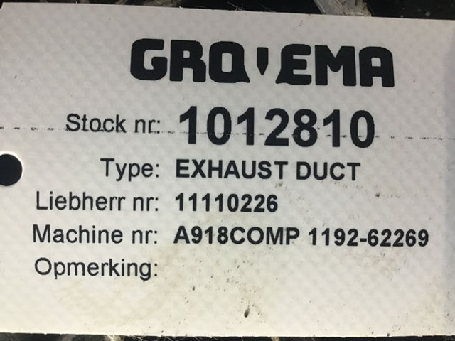 Liebherr Exhaust Duct - Uitlaatpijp: afbeelding 4 Liebherr Exhaust Duct - Uitlaatpijp: afbeelding 4