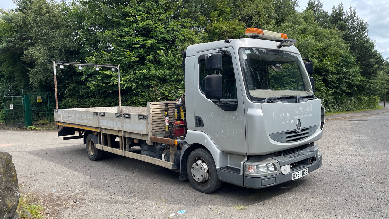 RENAULT MIDLUM 190.08 EXTRA LIGHT DAY - Vrachtwagen met open laadbak, Kraanwagen: afbeelding 1 RENAULT MIDLUM 190.08 EXTRA LIGHT DAY - Vrachtwagen met open laadbak, Kraanwagen: afbeelding 1