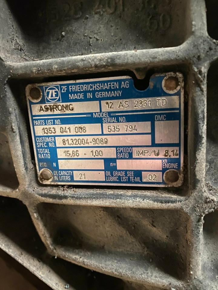 MAN TGX TGS Getriebe ZF 12 AS 2331 TD mit Intarder & Nebenantrieb - Versnellingsbak voor Vrachtwagen: afbeelding 5 MAN TGX TGS Getriebe ZF 12 AS 2331 TD mit Intarder & Nebenantrieb - Versnellingsbak voor Vrachtwagen: afbeelding 5