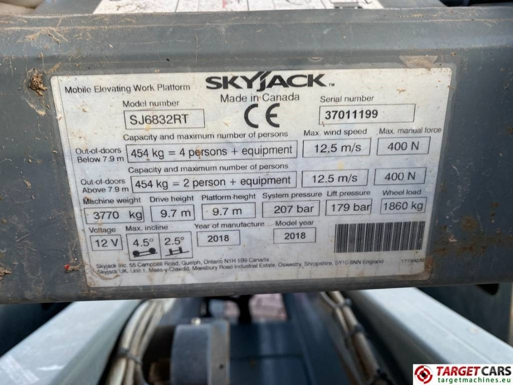 Schaarlift SkyJack SJ6826RT Diesel 4x4 Scissor 6826 Work Lift 992cm: afbeelding 10