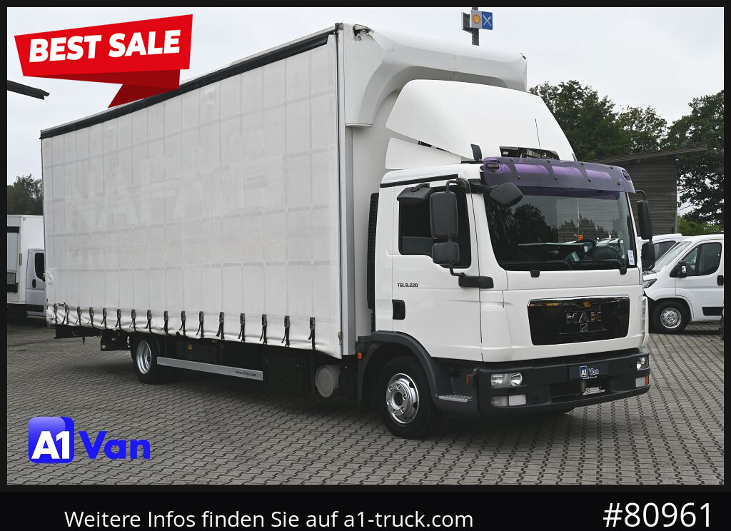 Huifzeil bedrijfswagen MAN TGL 8.220 Pritsche Plane, Klima, Schiebeplane, Automatik: afbeelding 1
