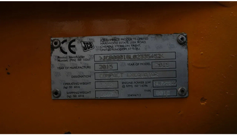 Minikraan JCB 8018 CTS: afbeelding 10