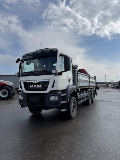MAN TGS 26.430 6x4 3-Seitenkipper, HMF 2020K-RC Heckkran abnehmbar, - Kipper vrachtwagen, Kraanwagen: afbeelding 1 MAN TGS 26.430 6x4 3-Seitenkipper, HMF 2020K-RC Heckkran abnehmbar, - Kipper vrachtwagen, Kraanwagen: afbeelding 1