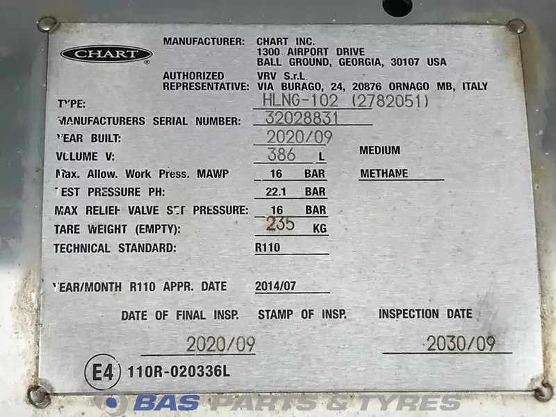 Scania LNG tank Scania 352 Liter 2574686 - Brandstoftank voor Vrachtwagen: afbeelding 5 Scania LNG tank Scania 352 Liter 2574686 - Brandstoftank voor Vrachtwagen: afbeelding 5