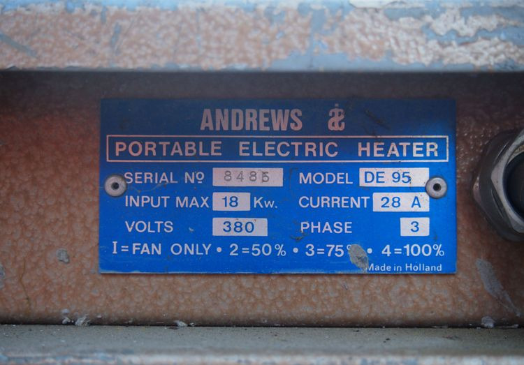 Nagrzewnica Mp DE95 2010 Nagrzewnica elektryczna 18KW ANDREWS DE95 - Bouwkachel: afbeelding 2 Nagrzewnica Mp DE95 2010 Nagrzewnica elektryczna 18KW ANDREWS DE95 - Bouwkachel: afbeelding 2