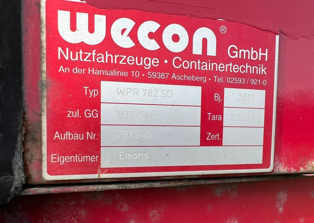 Schuifzeilen laadbak Wecon Zabudowa BDF WECON 19 palet: afbeelding 6