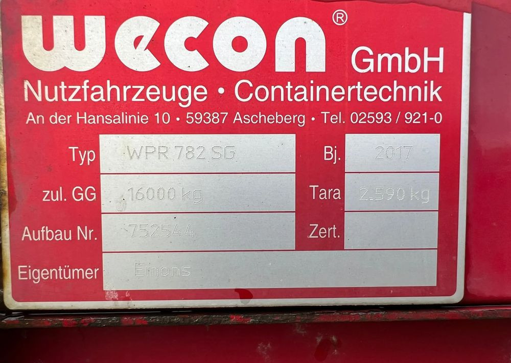 Schuifzeilen laadbak Wecon Zabudowa BDF WECON 19 palet: afbeelding 7