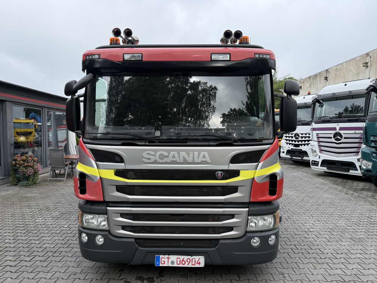 Vrachtwagen met open laadbak, Kraanwagen Scania P410 4X2 Palfinger PK 13001: afbeelding 8