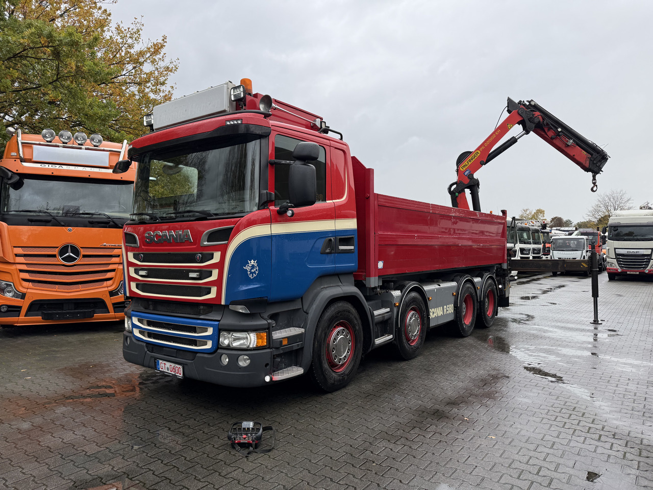 Scania R580 V8 8X4 Kipper Kran Palfinger 22002 - Kraanwagen, Kipper vrachtwagen: afbeelding 1 Scania R580 V8 8X4 Kipper Kran Palfinger 22002 - Kraanwagen, Kipper vrachtwagen: afbeelding 1