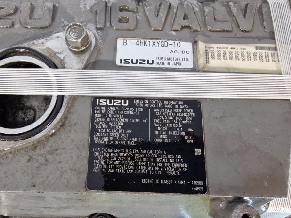 Motor voor Bouwmachine Isuzu 4HK1XDIBA-01 Engine (Plant): afbeelding 11
