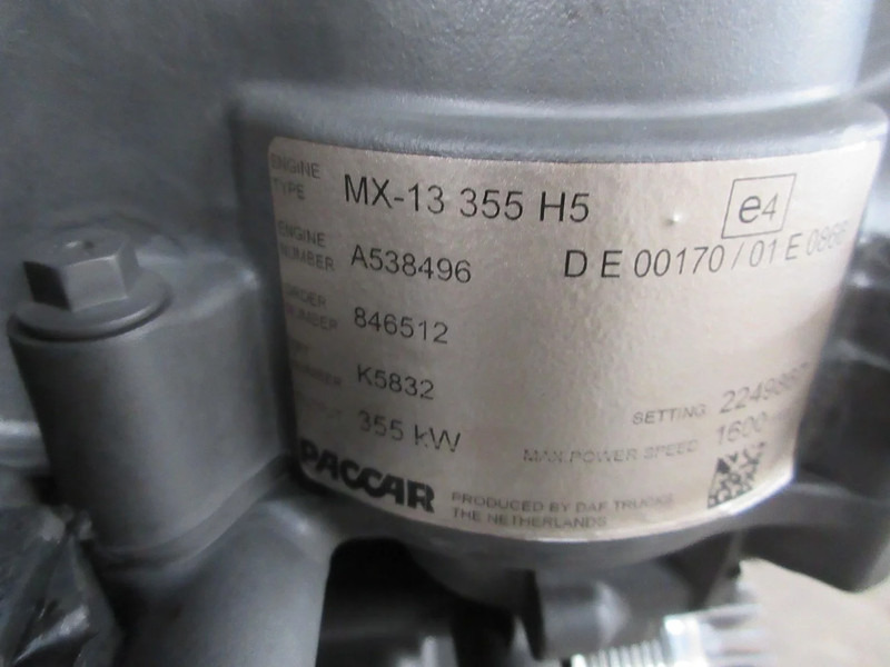 DAF 2249867 // 2353631 // 2304390 MX 13- 355 H 5 DAF XG 480 MODEL 2023 KM CA 170.000 - Motor voor Vrachtwagen: afbeelding 5 DAF 2249867 // 2353631 // 2304390 MX 13- 355 H 5 DAF XG 480 MODEL 2023 KM CA 170.000 - Motor voor Vrachtwagen: afbeelding 5