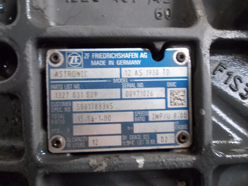 Iveco 5801788365 12AS1930 TD TRANSMISSIE IVECO HI WAY EURO 6 MODEL 2018 - Versnellingsbak voor Vrachtwagen: afbeelding 5 Iveco 5801788365 12AS1930 TD TRANSMISSIE IVECO HI WAY EURO 6 MODEL 2018 - Versnellingsbak voor Vrachtwagen: afbeelding 5