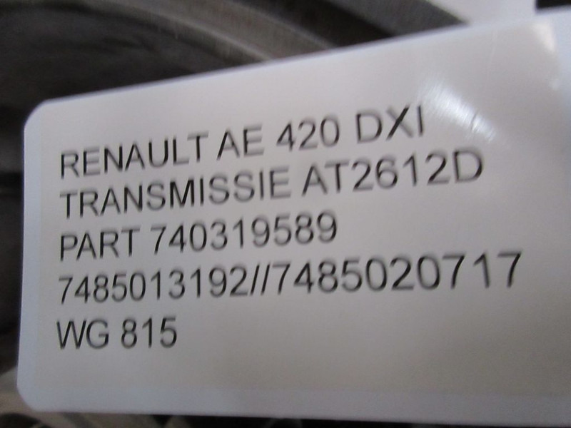 Renault AE MAGNUM 740319589 TRANSMISSIE AT 2612D EURO 5 - Versnellingsbak voor Vrachtwagen: afbeelding 5 Renault AE MAGNUM 740319589 TRANSMISSIE AT 2612D EURO 5 - Versnellingsbak voor Vrachtwagen: afbeelding 5