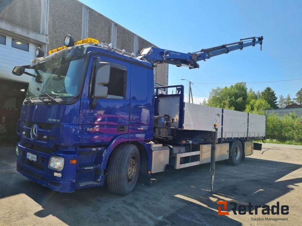 2011 mod. MB ACTROS 1836 4x2 KRANBIL - Vrachtwagen met open laadbak, Kraanwagen: afbeelding 1 2011 mod. MB ACTROS 1836 4x2 KRANBIL - Vrachtwagen met open laadbak, Kraanwagen: afbeelding 1