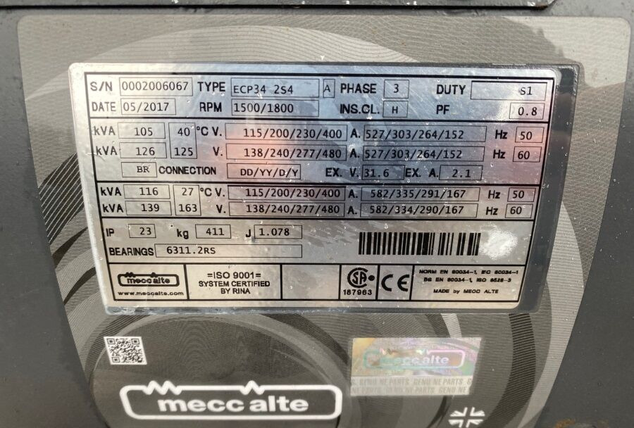 Diversen ECP34 2S4 - Iveco Engine,126kVA,New oils, filters, Mecc Alte ECP34 2S4 - Iveco Engine,126kVA,New oils, filters, Like New - Industrie generator: afbeelding 4 Diversen ECP34 2S4 - Iveco Engine,126kVA,New oils, filters, Mecc Alte ECP34 2S4 - Iveco Engine,126kVA,New oils, filters, Like New - Industrie generator: afbeelding 4