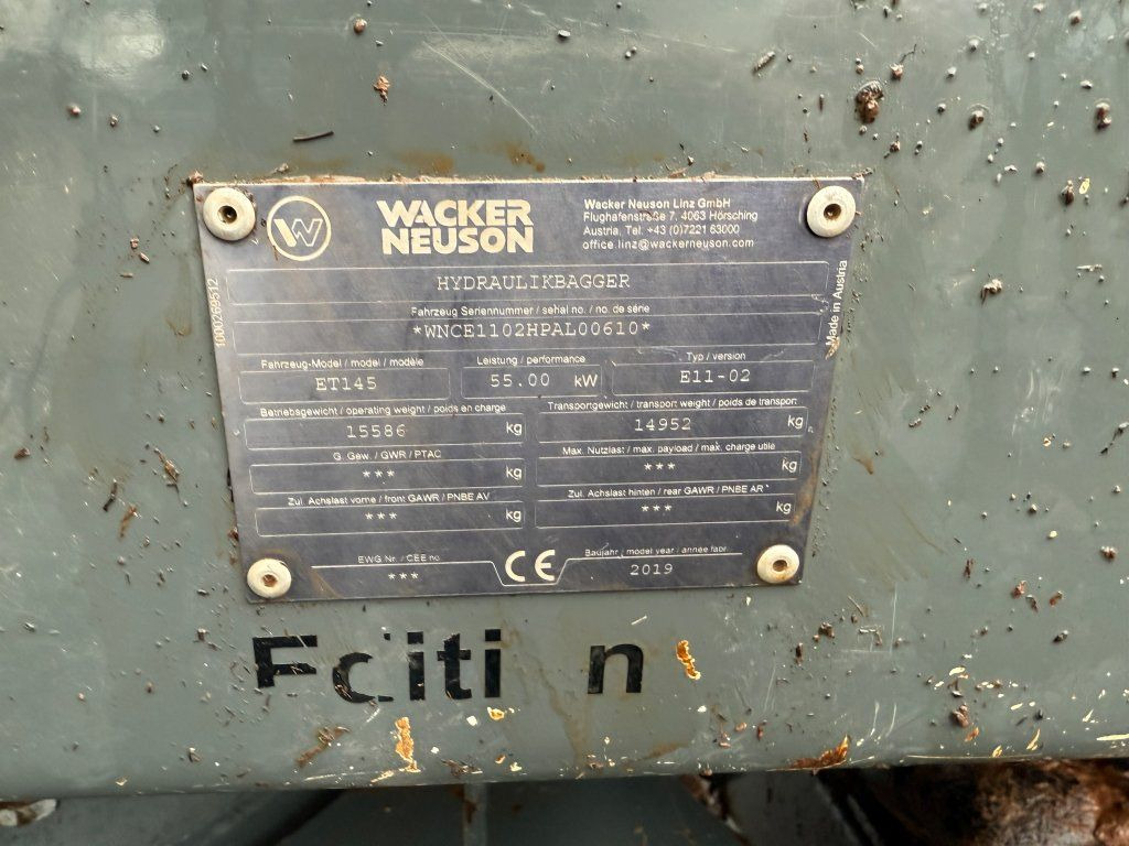 Rupsgraafmachine Wacker Neuson Crawler ET145: afbeelding 15