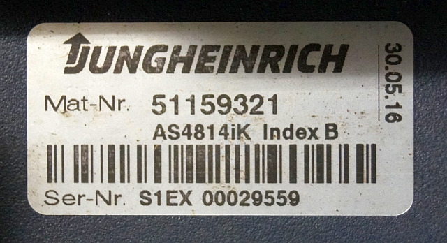 Jungheinrich 51159321 | Rij/hef regeling drive/lifting controller AS4814Ik Index - ECU voor Intern transport: afbeelding 2 Jungheinrich 51159321 | Rij/hef regeling drive/lifting controller AS4814Ik Index - ECU voor Intern transport: afbeelding 2